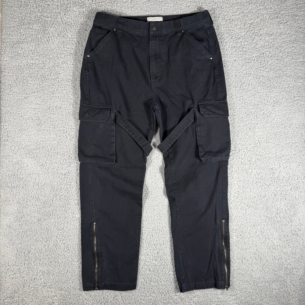 Standard Cloth Mens Large 34x30 Cargo Pants Baker Military Utility Side Zippers